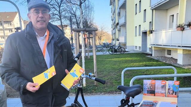 Infostand mit dem Fahrradwahlmobil in Zähringen | Foto: J. Heider
