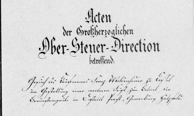 Gesuch des Kaufmanns Franz Woldenhauer zu Kassel
um Gestattung einer weiteren Frist zum Betrieb der
Braunsteingrube im District Pracht, Gemarkung Hatzfeld