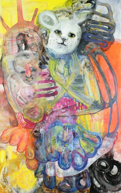 Katharina Schellenberger, 535, Mischtechnik auf Leinwand, 2023, 200 x 125 cm (Öl/Lwd., 2017/18, 185 x 317 cm) | Foto: VG Bild-Kunst, Bonn 2025; Foto: Katharina Schellenberger