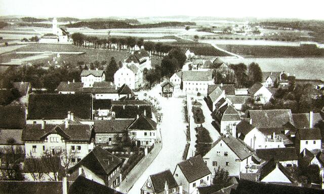 Luftbild des Wegs nach Herrgottsruh