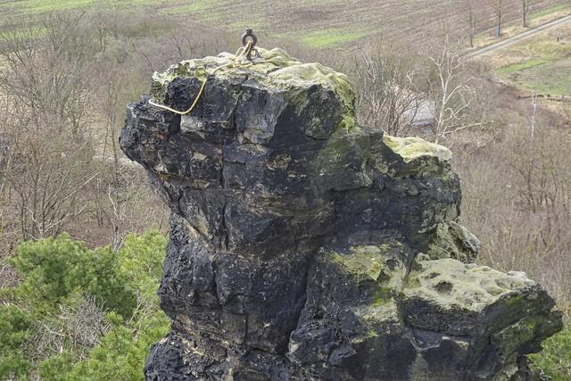 der Nonnenfelsen wird auch als Kletterfelsen genutzt
