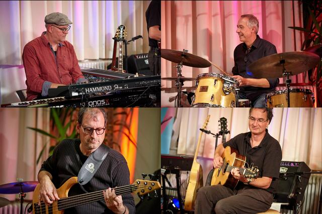 RETROPOLIS sind: Fred Brunner (Piano, Synthesizer, Melodion), Jan Fischer (Gitarren, Gesang), Markus Halder (Schlagzeug) und Andi Sechser (Bass) | Foto: Bernd Hettenkofer
