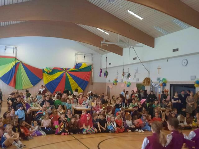 Foto: Viele bunte Maschkerle fanden sich in der Ellgauer Mehrzweckhalle zum Kinderball des TSV Ellgau ein. (Bild: Monika Wenninger)