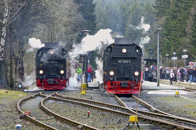 Bahnhof Drei Annen Hohne, von hier aus kann man über Schierke mit der Brockenbahn zum Brocken fahren