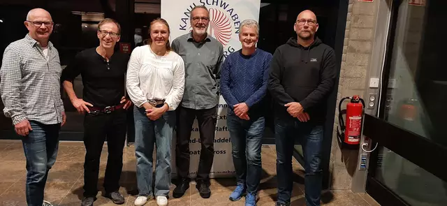 von links: RL Wettkampfsport Dietmar Zutt, RL Finanzen Werner Moritz, RL Jugend Kathi Neumann, Abt. Leiter Hans Koppold, RL Breitensport Günther Gaule, RL Marketing Michael Neumann | Foto: Marianne Stenglein