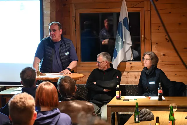 "Dreigestirn", (v.l.) Holger Raudßus 1. Vorsitzender, Sönke Leißner 2. Vorsitzender und Astrid Lohmeyer Kassenwartin, die Lenker des SCP 