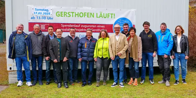 Pressetermin am 27. März 2025 beim Gersthofer Tisch mit allen drei Bürgermeistern der Stadt Gersthofen und den beteiligten Vereinen: Kolpingsfamilie Gersthofen, Gersthofer Party-Freunde, DAV Gersthofen, NaturFreunde Gersthofen. | Foto: Stadt Gersthofen (Kai Schwarz)