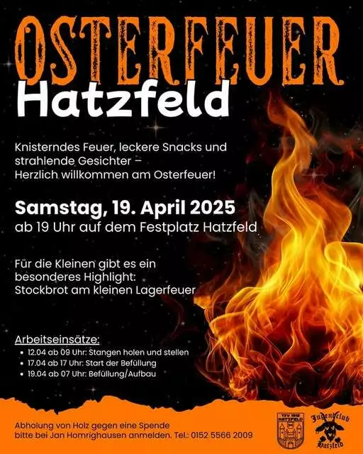 Osterfeuer Ankündigung 2025