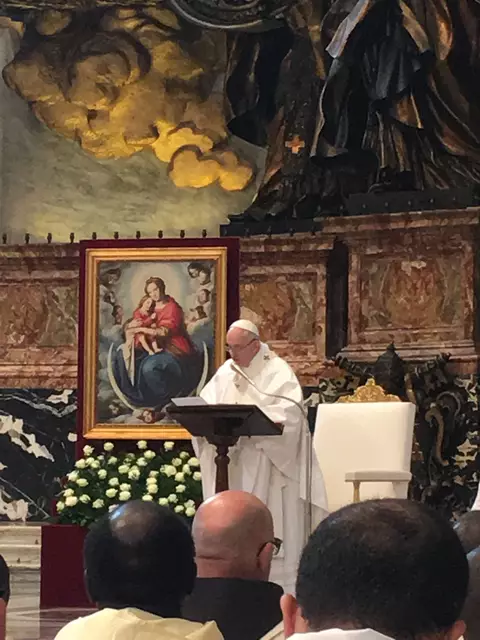 Papst Franziskus bei einer Ansprache im Vatikan. 