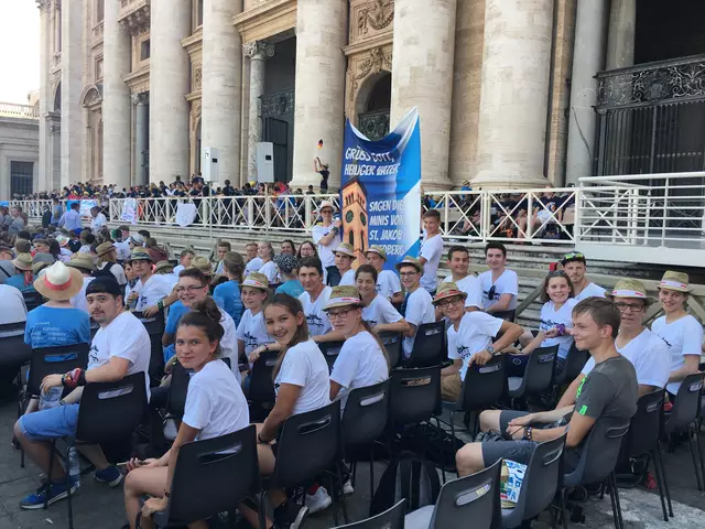 Bei der Messe mit Papst Franziskus. Die Friedberger Minis während der Internationalen Ministrantenwallfahrt 2018