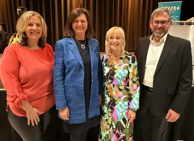 Dank von der Spitze des Bayerischen Landtages: Präsidentin Ilse Aigner kam auf Einladung von Ines Dollinger, Carolina Trautner, MdL, und Thomas Rittel (v.l.) zum Ehrenamtsempfang der CSU Augsburg-Land.