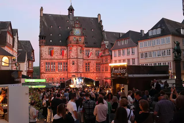 Marktplatz in Marburg am 30.4.2025
