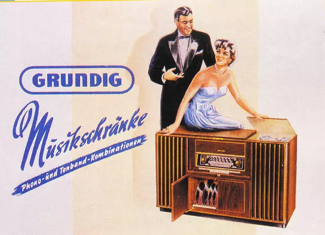 Ein Prospekt für den Grundig Musikschrankaus den 50er Jahren, | Foto: Otto Killensberger