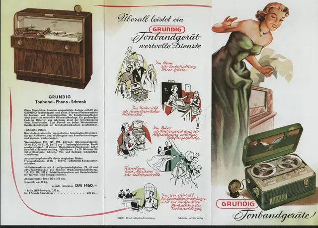 Auch die Tonbandgeräte von Grundig waren ein Verkaufserfolg.
