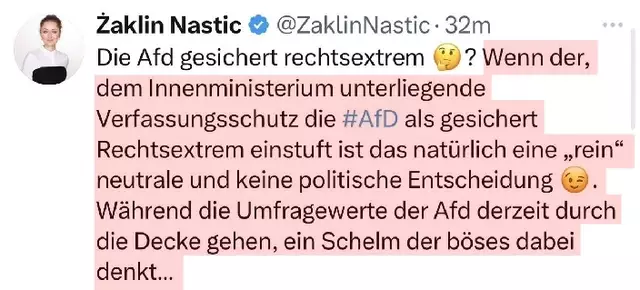 Facebook- Eintrag Zaklin Nastic vom 02. Mai 2025 | Foto: Screenshot