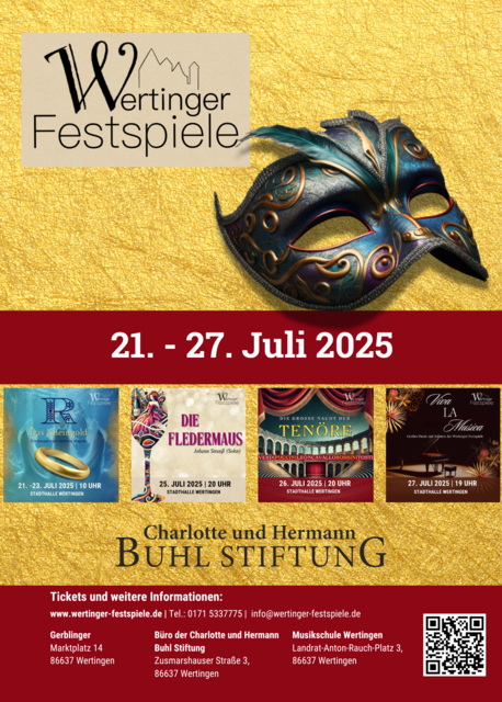 Die Wertinger Festspiele vom 21. - 27. Juli sind ein wahres Kulturhighlight und bieten eine wunderbare Gelegenheit, die Vielfalt und Schönheit der Musik zu erleben.