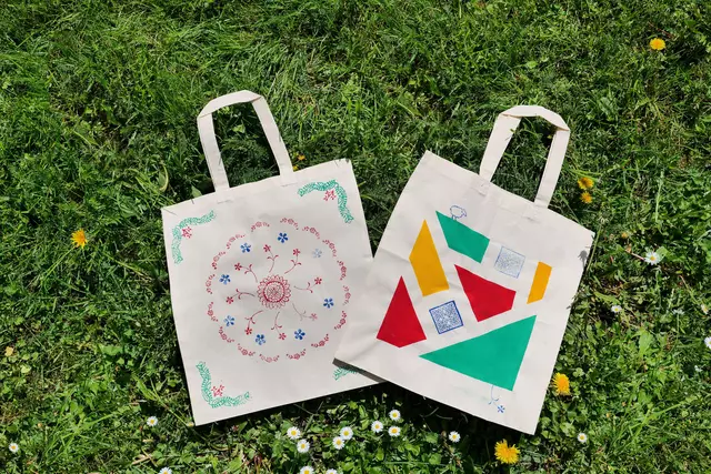 Individuell gestaltete Stoffbeutel | Foto: Matthias Meyer - Museum KulturLand Ries