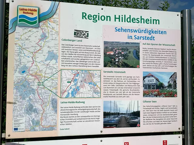 Info Tafel in Schliekum über den Leine-Heide Radweg auf dem ich auch war