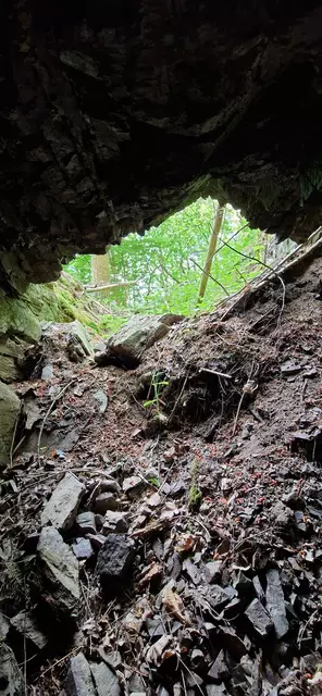Blick aus dem Stollen zum Ausgang (Böge) bei Holzhausen