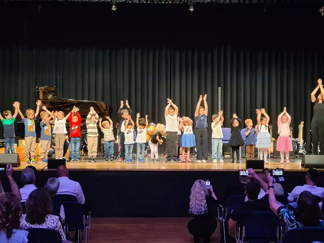 Mit großer Begeisterung waren die Kleinen bei dem Konzert dabei,  unter der Leitung von Elina Barzakova  | Foto: Musikschule