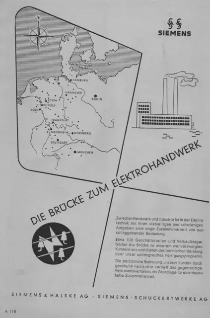 Diese Anzeige von Siemens &amp; Halske und Siemens Schuckert war in der Zeitschrift des Deutschen Elektrohandwerks zum 50 Jubiläumstagung in Frankfurt abgedruckt. | Foto: Otto Killensberger