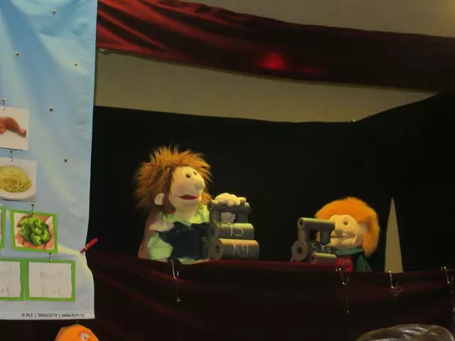 Tim und Tom von der Gesundheitspuppenbühne erklären und warum gute Ernährung stark macht  | Foto: Kinderhaus