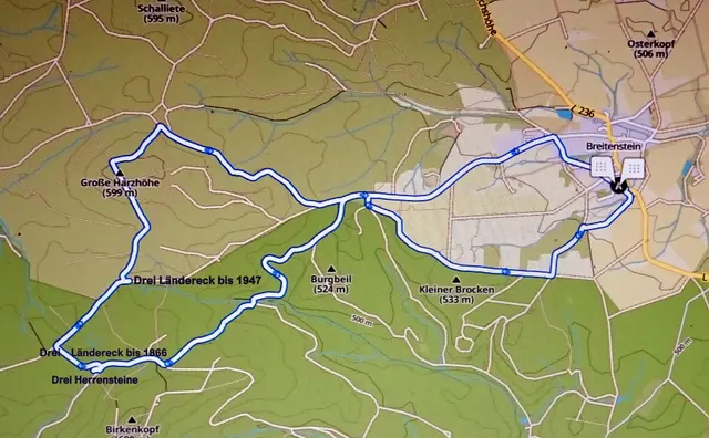 der Streckenverlauf der Wanderung stellt eine Acht dar
