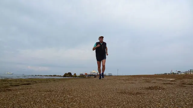 Vor dem Frühstück ein Lauf am Strand entlang.
