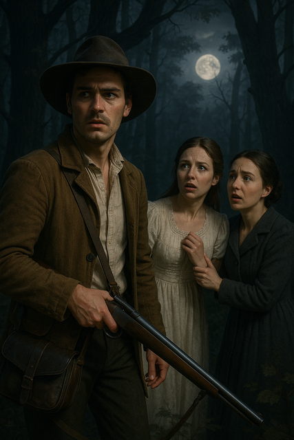 Wie? Was? Entsetzen! Dort in der Schreckensschlucht?
Der wilde Jäger soll dort hetzen, und wer ihn hört, ergreift die Flucht.
Darf Furcht im Herz des Weidmanns hausen?
Doch sündigt der, der Gott versucht!
Ich bin vertraut mit jenem Grausen, das Mitternacht im Walde webt;
Wenn sturmbewegt die Eichen sausen, der Häher krächzt, die Eule schwebt.
Er nimmt Hut, Jagdtasche und Büchse
Mir ist so bang, o bleibe!
O eile nicht so schnell.
Noch trübt sich nicht die Mondenscheibe;
Noch strahlt ihr Schimmer klar und hell;

(Carl Maria von Weber, Der Freischütz)