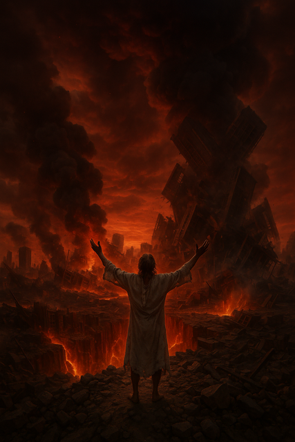 Un ew'ge Treu auf Erden - ist's getan!
Nur eine Hoffnung soll mir bleiben,
nur eine unerschüttert steh'n: -
so lang der Erde Keim auch treiben,
so muss sie doch zugrunde gehn.
Tag des Gerichtes! Jüngster Tag!
Wann brichst du an in meine Nacht?
Wann dröhnt er, der Vernichtungs-Schlag,
mit dem die Welt zusammenkracht?
Wann alle Toten auferstehn,
dann werde ich in Nichts vergehn!
Ihr Welten, endet euren Lauf!
Ew'ge Vernichtung, nimm mich auf!

(Richard Wagner, Der fliegende Holländer)