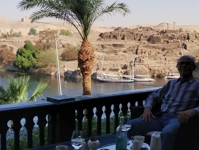 Cataract Hotel in Assuan. Von dort aus hat man einen herrlich Ausblick auf die ehemaligen Stromschnellen des Nils.
