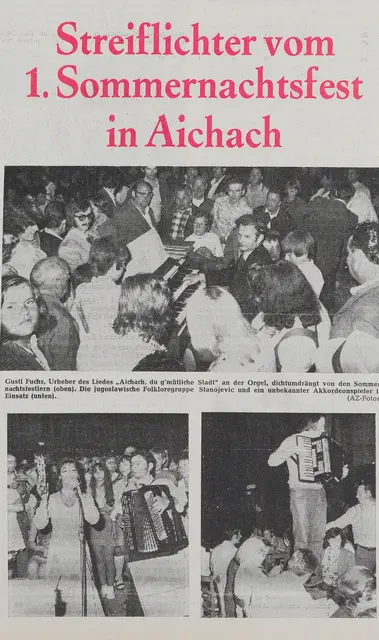 Aichacher Zeitung 1973 | Foto: Stadtarchiv