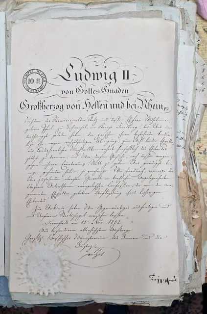 Ein Dokument von 1832 