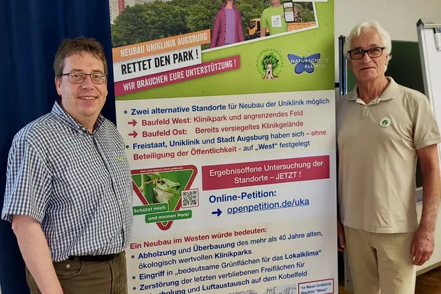 Von links Dr. Dietmar Kuhlmann (BUND Naturschutz, Mitglied im Vorstand der Kreisgruppe Augsburg), Christian Ohlenroth (Baum-Allianz Augsburg, Vorsitzender) | Foto: Verena Fischer