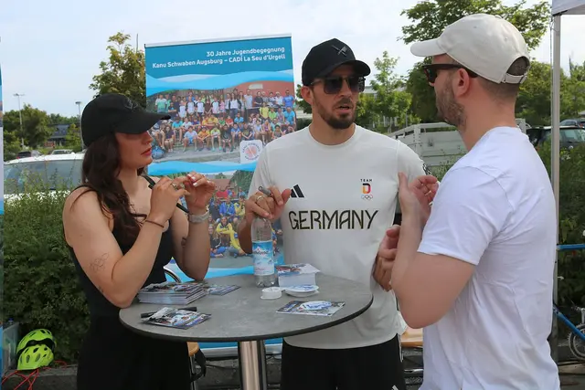 Autogrammstunde mit Elena Lilik (Olympia Silber Paris 2024), Sideris Tasiadis (Olympia Silber und Olympia Bronzemedaillengewinner) | Foto: Horst Woppowa und Michael Neuumann