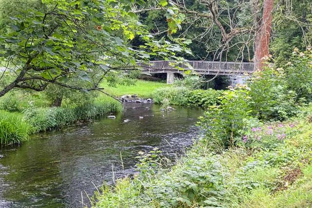 Bode mit Fußgängerbrücke in Altenbrak