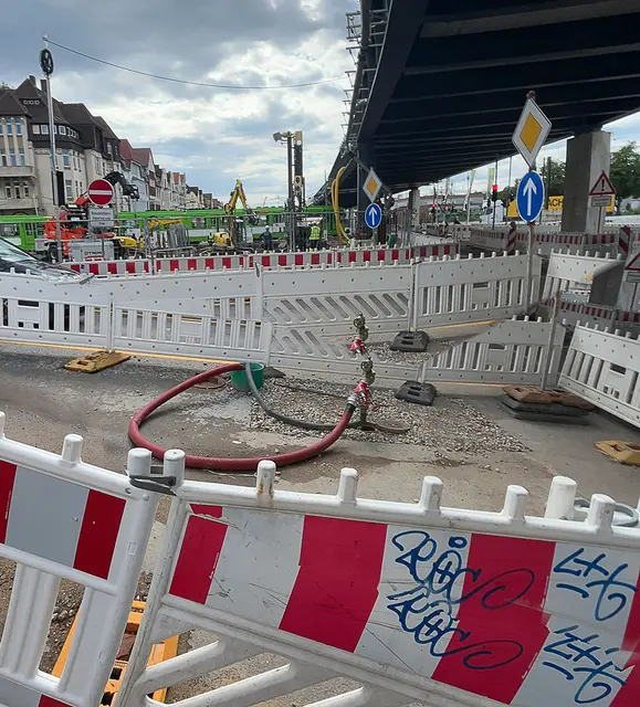 Die Südschnellweg-Baustelle in Döhren