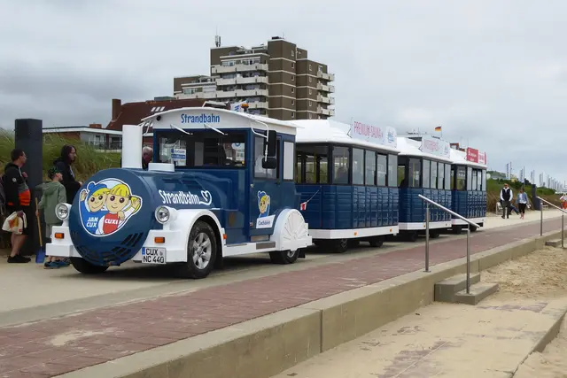 Die Strandbahn auf dem Promenadenweg.