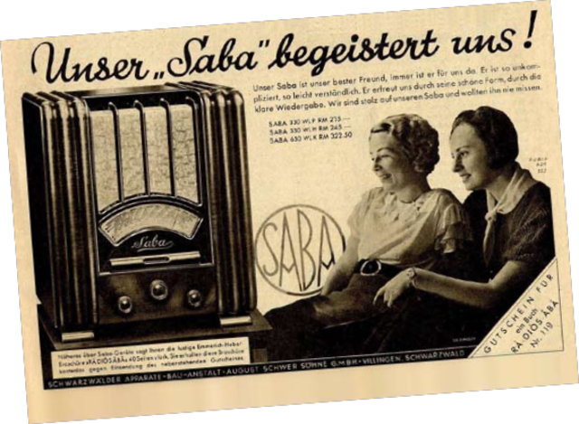 Alte SABA Werbung aus dem Radioarchiv.