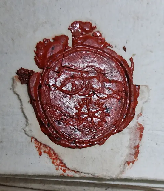 Wachs Siegel von 1829 Daniel Pfeil - Erbleihmüller aus Hatzfeld