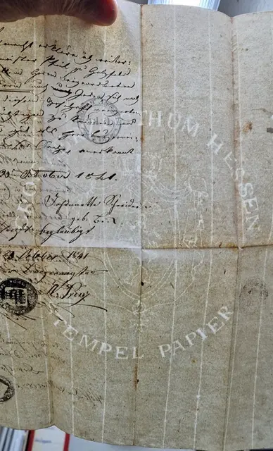Wasserzeichen von einem Brief aus dem Jahr 1863