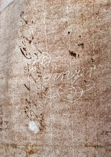 Wasserzeichen von einem Brief aus dem Jahr 1806 
Hergestellt von der Papiermühle Binzer in Hatzfeld/Eder