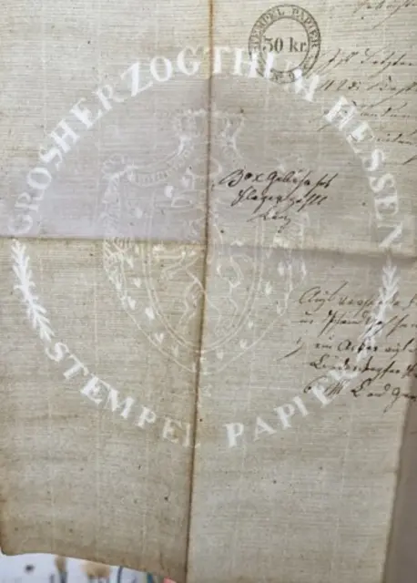 Wasserzeichen von einem Brief aus dem Jahr 1863