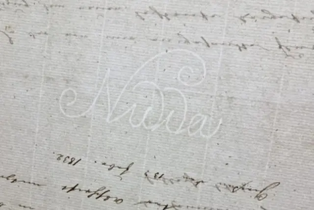 Wasserzeichen von einem Brief aus dem Jahr 1832