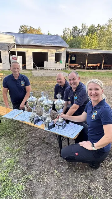 Die vier erfolgreichen Sportschützen aus der Mühlenstadt v.l.n.r. Thomas Grein, Thomas Westerwald, Thomas Baier und Peggy Baier