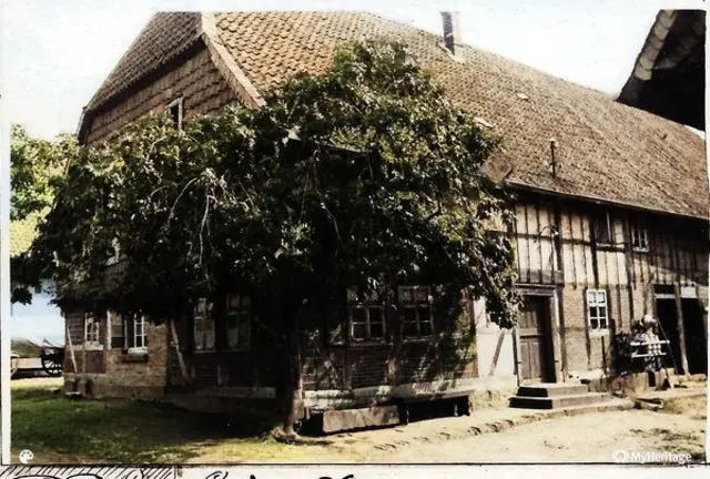 Hindenburgstr. 7 um 1900; abgerissen; historisch Teil vom Borrlaffershof; später Hof Nr. 4 (Wilckens, Pape, Schober)