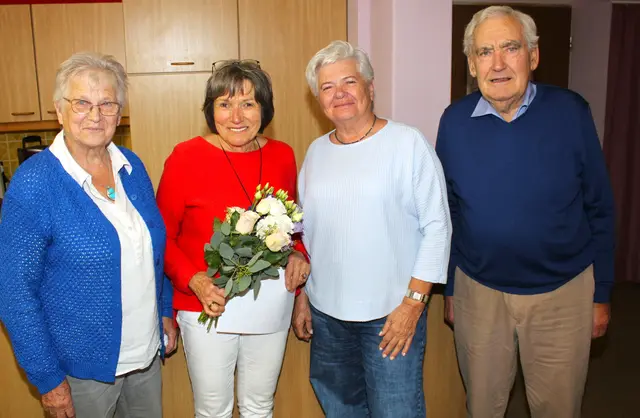 Ehrende und Geehrte bei der Jahreshauptversammlung der AWO Meitingen (von links): Gudrun Gail, Silvia Mechen, Philomena Grimm und Mathias Gail | Foto: Peter Heider