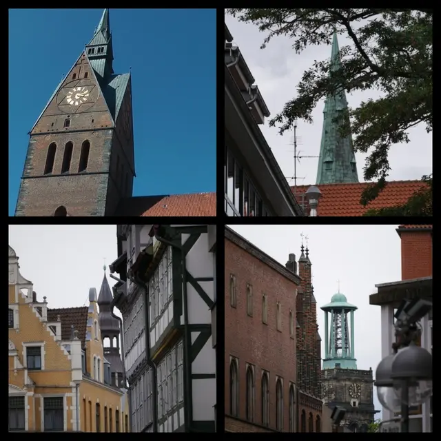 die 4 innerstädtischen Kirchenvon Hannover von einem Standpunkt aus