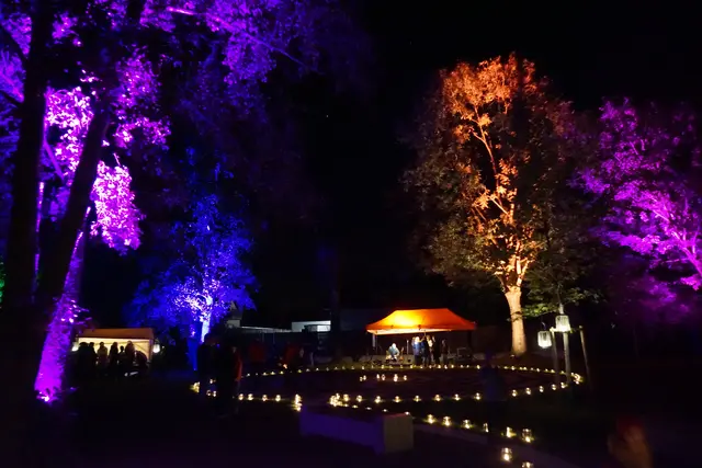 Bei der Museumsnacht wird auch das Labyrinth am Griesbacherl beleuchtet. 