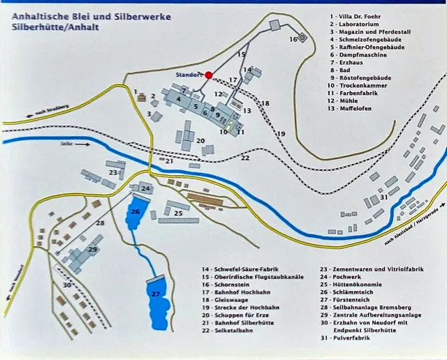 Lageplan des Industriestandort Silberhütte um 1900